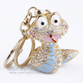 Cute Dragon Keychain Novelty Rhinestone Animal Key Ring Imitation Gemstone Chaveiro Key Chain Free Shipping