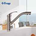 High end Brass Body Nickel Brushed Kitchen faucet sink Mixer tap 360 degree rotation with Water