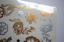 new Indian Arabic designs golden silver flash tribal henna tattoo paste metalicos metal tatoo sticker sheets