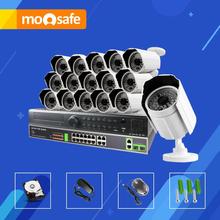 Mosafe 16CH Full HD POE Security System Motion detection 24CH NVR IR Night Vision Fixed Lens P2P IP66 Email Alarm Outdoor