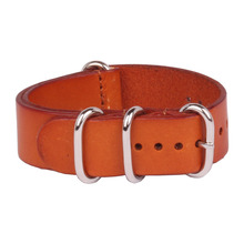 22 mm Brown Retro gruesa piel de vaca correas de reloj de la otan cuero de la PU hombres mujeres Casual relojes correas 22 mm