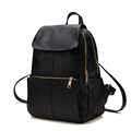 Fashion Preppy Style Backpack Solid Color High Quality Soft Leather Travel Bag 2016 Trendy Designer Double
