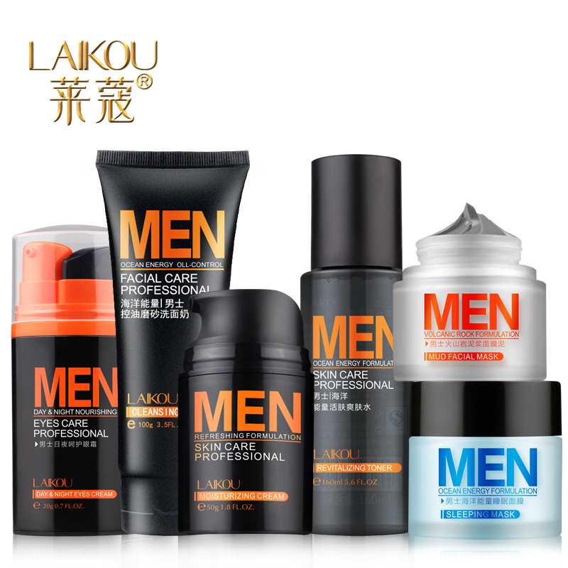 6pcs lot Men Mineral Mud Face Cream Serum Skin Care Whitening Acne Treatment Moisturizing Face