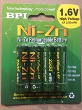 4pcs/lot Original BPI AA 2500mAh 1.6V 1.5V NI-Zn Battery Low self-discharge batteries high persistence rechargeable bateria