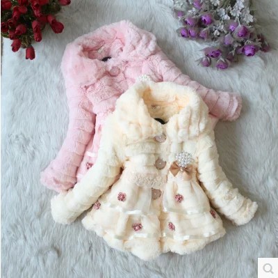 Girls fall and winter clothes infant princess coat baby out clothes cotton padded coats children 0-1-2-3 years Y348