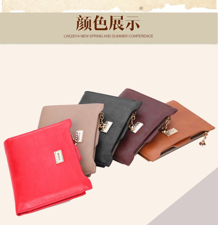 New Top Brand Fashion Zipper PU Leather Coin Card Holder Photo Holders Women Purse Wallet Female Purse Wallets 