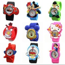 Cute Cartoon Watch Beautiful Candy Color Wristwatch Cool Plastic PVC Pops Table Kids Watches Best Style Gift for Kids Hot Clock