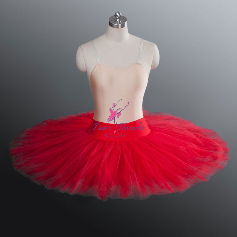 Red Adult Professional Ballet Tutu Skirts Skirt Ballerina Costumes Rehearsal Platter Tutus 