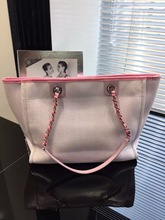 Free shipping dorsill 2016 fashion deauville beige blue Large classic canvas shopping bag tote bag top quality limited edition