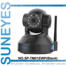 SunEyes 1280*720P 1.0 Megapixel Wireless IP Camera Support Pan/Tilt Two way audio tf card and Plug Play SP-TM01EWP