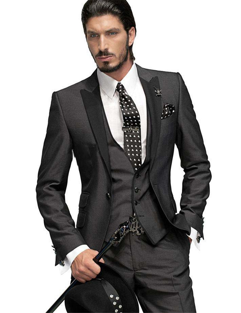 Fait sur commande Pour Mesurer SUR MESURE costumes, adapté habit de mariage classique, noir marié smokings pour hommes costumes .