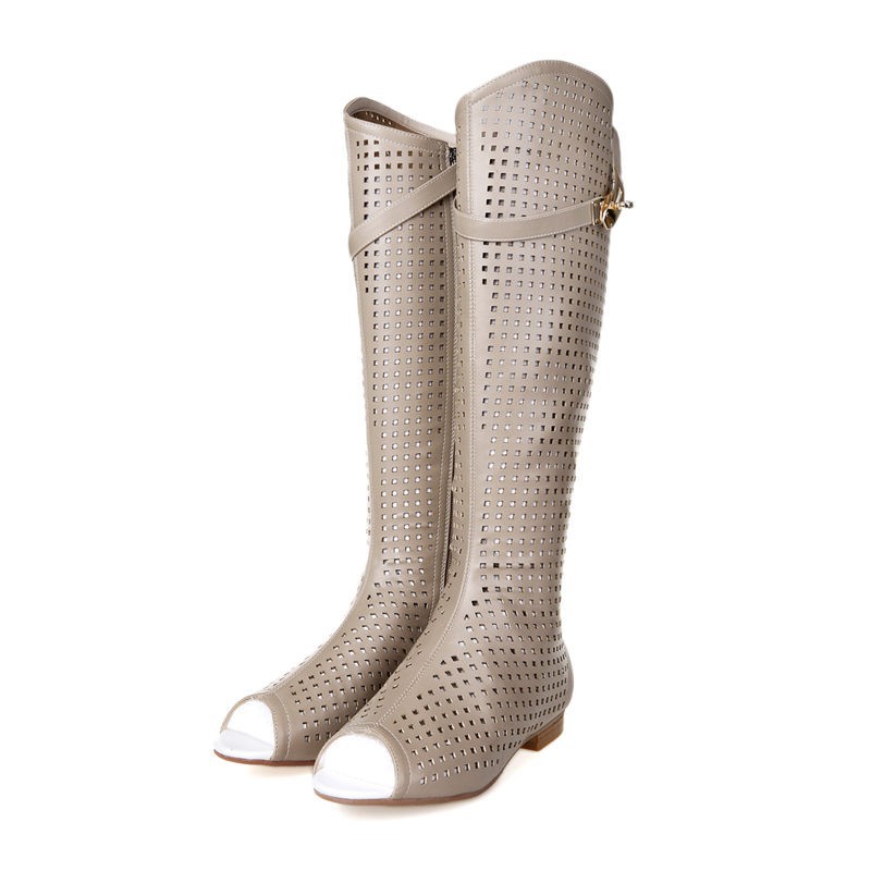 2015 New Women Summer Boots Fashion Buckle Knee High Boots Sexy