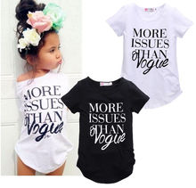 2016 New Baby Girls Summer Short sleeve Cotton T-shirt Top Casual fashion letter print shirt