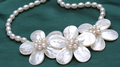 Wedding Pretty White Flowers Pearl Necklace Woman Jewelry Handmade Choker Necklace AAA Natural Real Pearl Freshwater
