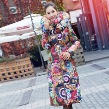 Women Down Parkas Long Thick Winter Floral Fashion Women Coat Down jacket for Female Clothing Thick Outerwears Plus Size