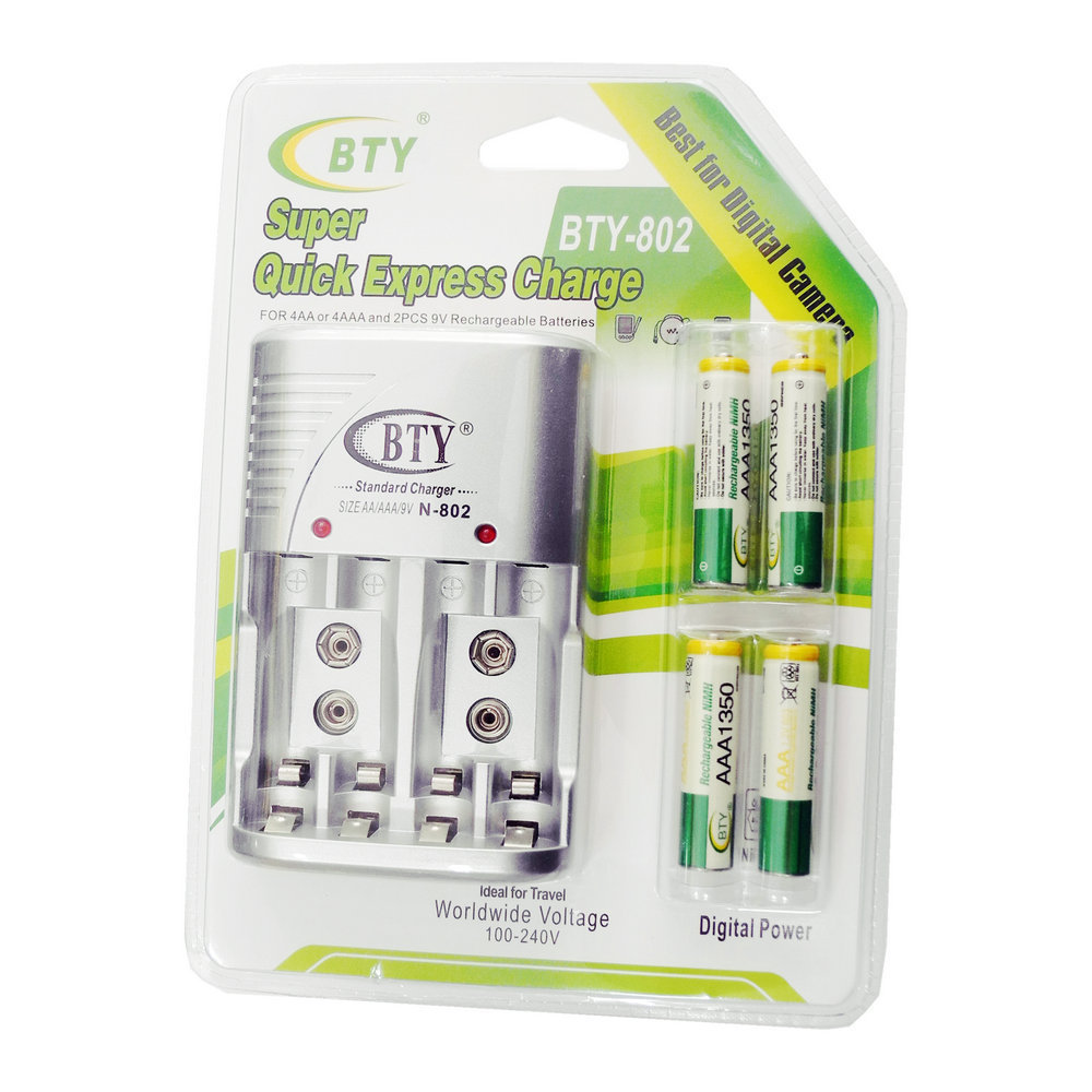 Free shipping BTY 802 AAA 1350 4 Multifunction Charger Kit Europe America regulations