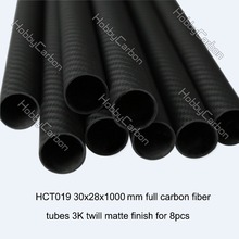 HCT019 Free shipping by DHL 4pcs/pack 30x28X1000mm twill matte 3k carbon fiber tubes/strips/pipes/rod