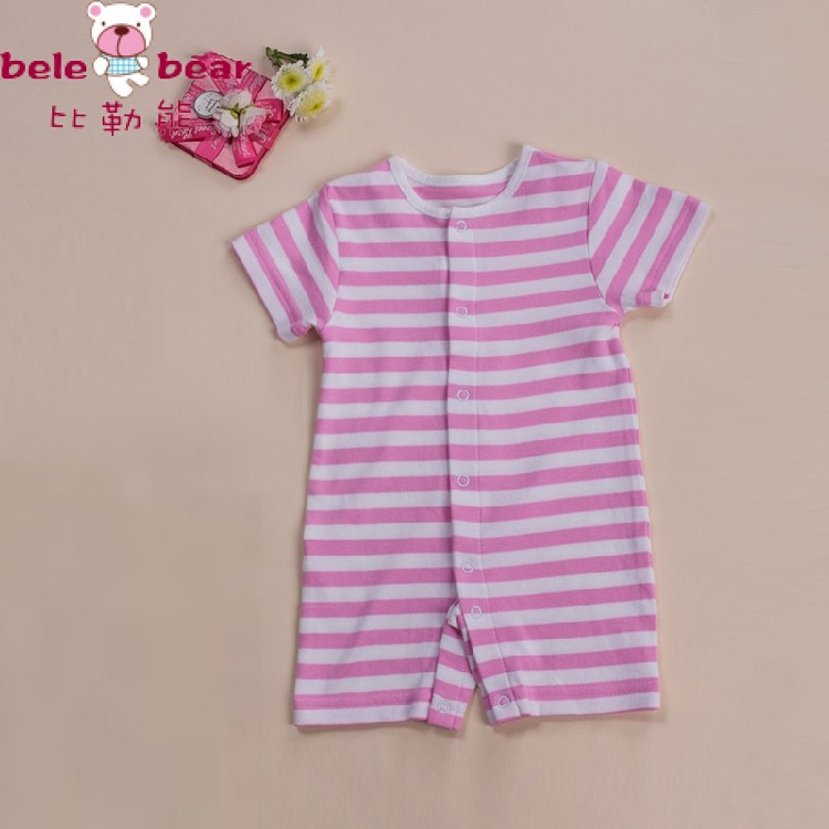Baby cotton romper, newborn short sleeved rompers baby boys/girls striped dress Free Shipping 