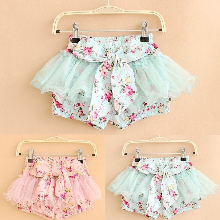 2015-Brand-New-Girls-Shorts-Summer-Kids-Clothes-Casual-Bow-ruffle-shorts-Floral-Lace-Gauze-Cotton