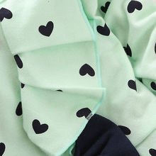 2015 Children Baby Girl Heart shaped Bow 2PCS Clothes Set Suit Top Sweater Pants