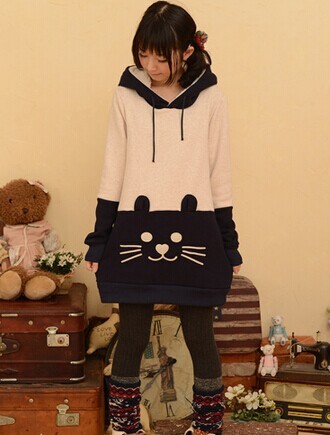 Cute Japanese style harajuku fleece hoodies