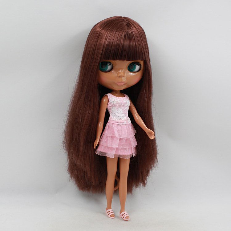 Free shipping New arrived Blyth nude doll boneca cabelos longos 30cm fashion doll boneca negra doll toys for chilren girls