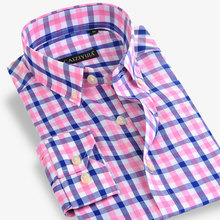 Cotton Plaid Shirt Men Long Sleeve Dress Shirt Slim Fit Famous Brand Male Fashion Casual Formal Business Vestidos Plus Size 4XL