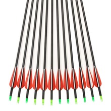 24Pcs lot Replaceable 30 inch Long Archery Carbon Arrow 500 spine Hunting Practice Archery for Long