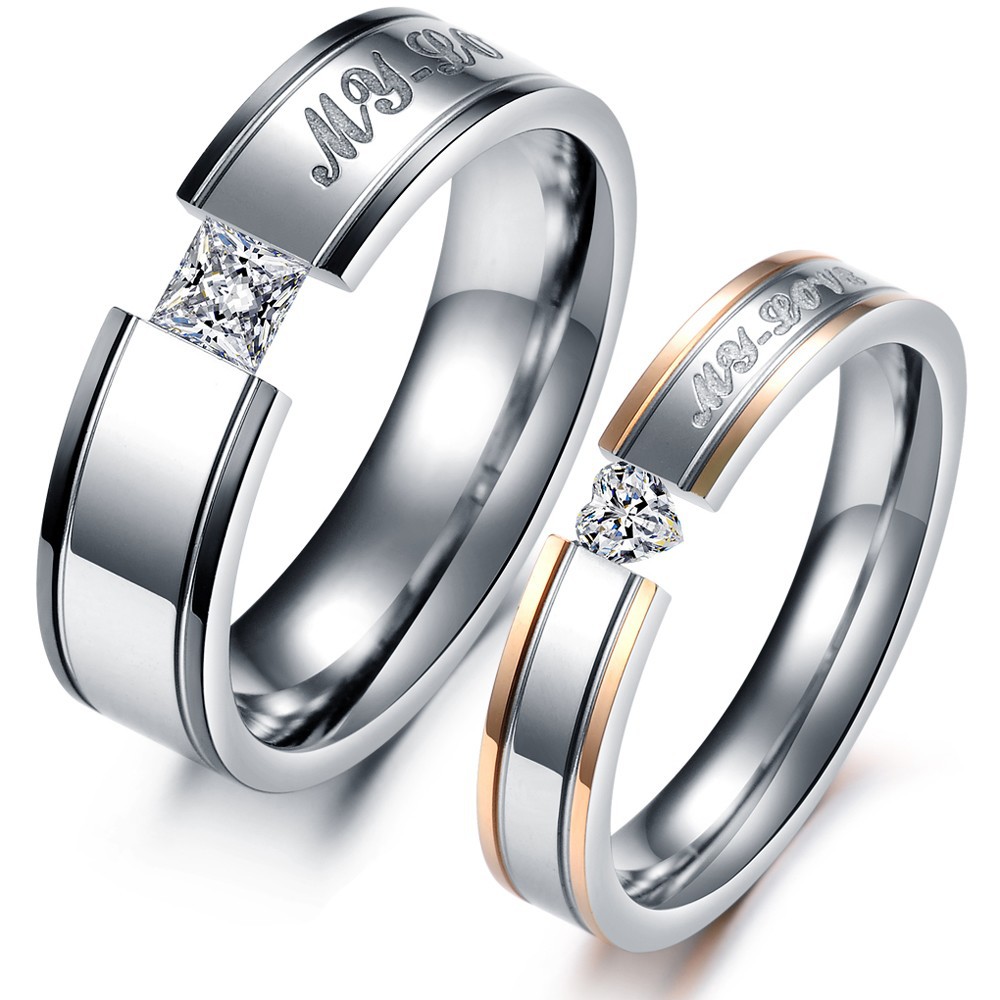 Titanium ladies wedding rings