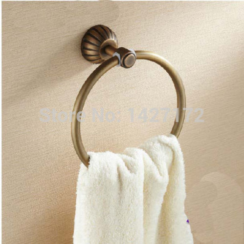 Modern New Bathroom Wall Mounted Antique Brass Towel Bar Rack Holder Towel Ring