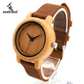 BOBO BIRD A10 Brand Design Women Wooden Bamboo Watch Real Leather Strap Quartz Watches for Women