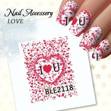 Sexy Lips Beauty Love Herat Watermark Transfers 3D Nail Stickers Decals Foil Nail Art Decorations Tools