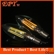 1Pc New Design 2W 4W 6W E14 AC220V E14 LED Filament Candle Bulbs 360 Degree Led