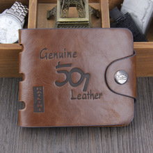 Hot 2015 Crazy Horse Leather Men Wallets Purse Bifold Brand Wallet Retro Design Style Purse For