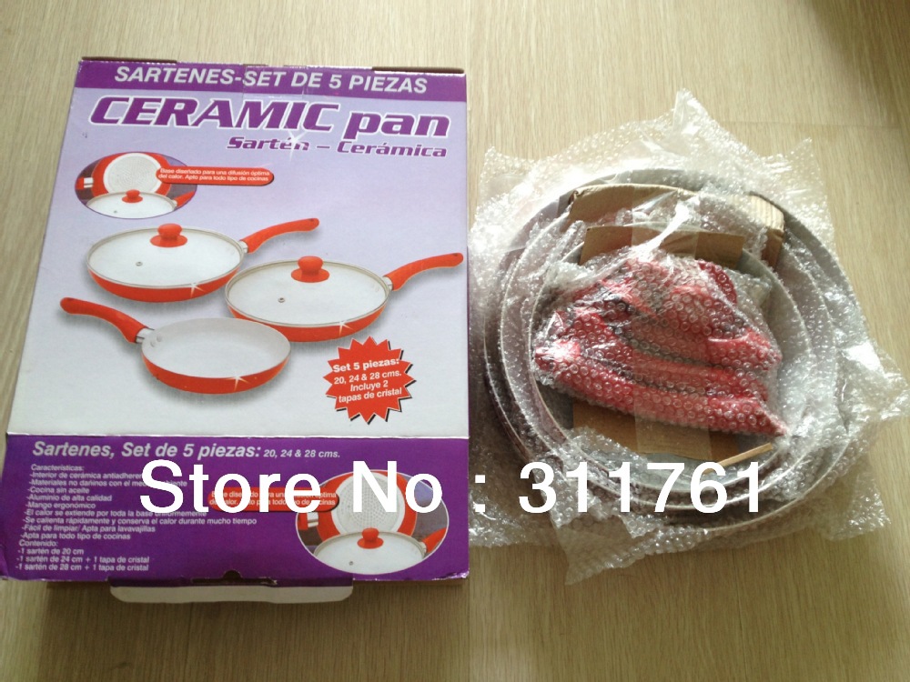 Ceramic pan set as seen on tv 1990s, green pan set as seen on tv