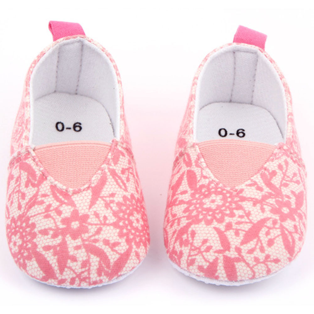 Fashion Toddler Baby First Walkers Girl Soft Sole Flat Casual Shoes Pink Floral Shoes Sneakers