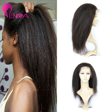 Enoya Hair Top Quality Brazilian Virgin Hair Itlian Yaki Silk Top Gluless Full Lace Wig
