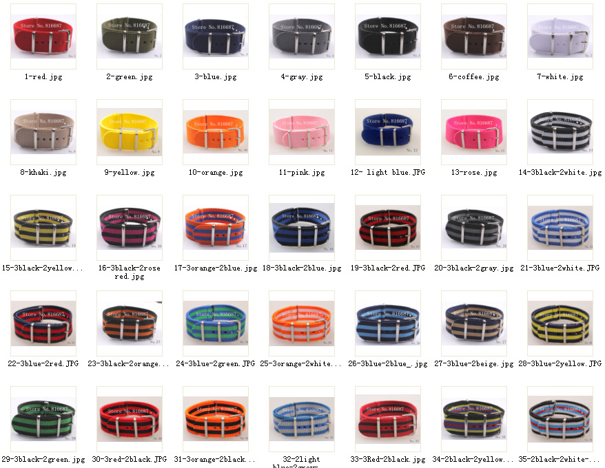 New arrival 84color available 1PCS 22MM High quality Nylon Watch band NATO waterproof watch strap fashion