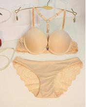 Intimates 2015 New women sexy Y line straps bra set front closure bra hollow out Panties