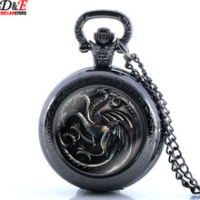 Game of Thrones Necklace Quartz Pocket Watch Vintage A Song of Ice and Fire Retro Pendant Gift