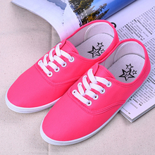 Fashion tide style summer candy colors women flat shoes lace up round breathable women casual shoes All-Match students flats
