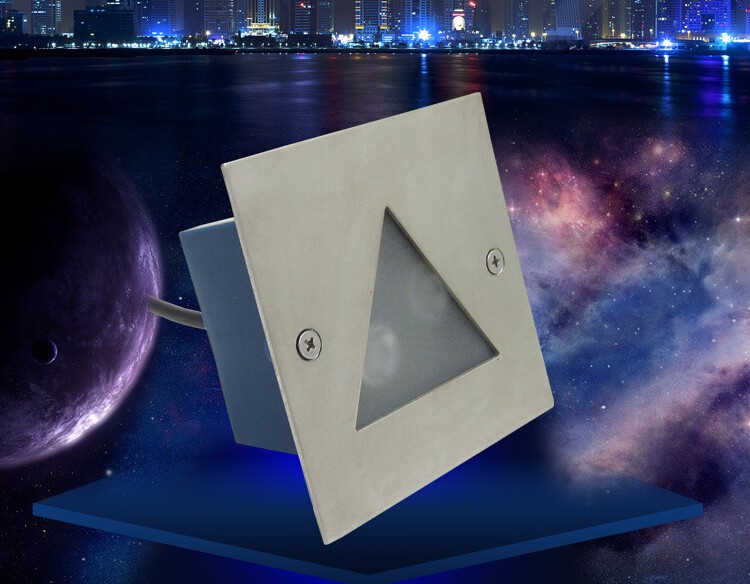 Description Picture 2 of itemSuqare 3W Foundation embedded LED footlights 3W light LED stair corner lamp light footfall night light AC85-265V