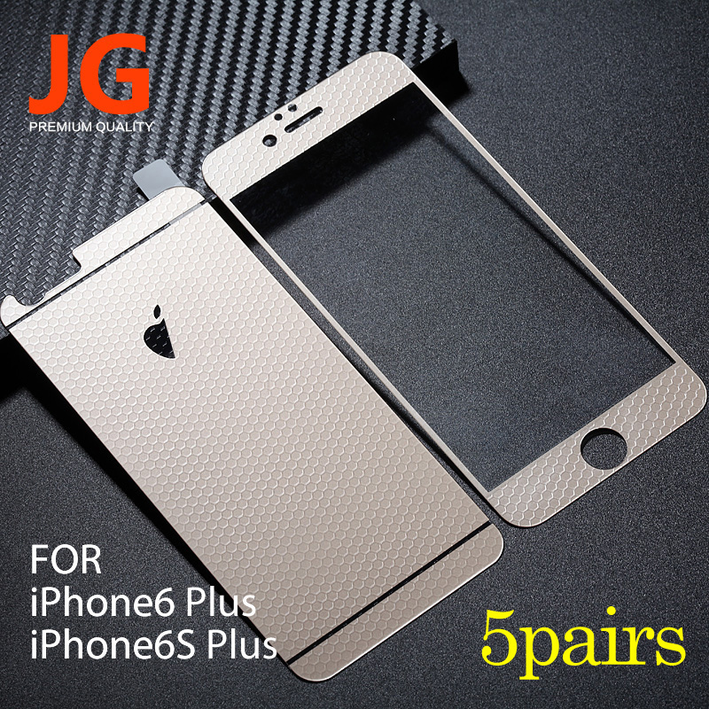 JG 5 pairs lot Front Back Tempered Glass Color Film 6plus Full Cover font b Screen