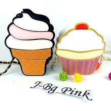2016 new female fashion chain shoulder bag clutch cake girl cute little purse mini cream bags PU material Leisure practical