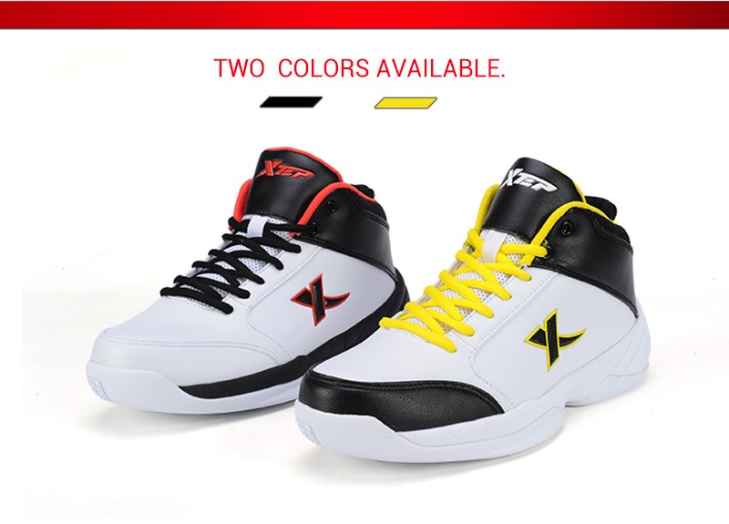 Xtep Men Basketball Shoes Athletic Sport Shoes Waterproof Hardwearing Anti Shock High Quality Basketball Footwear Mid Top (1)