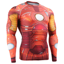 Excise& Fitness Mens Long Sleeves Top Shirt Crossfit Original Compression Shirts 3d Print Style Multiuse MMA GYM Running Shirts