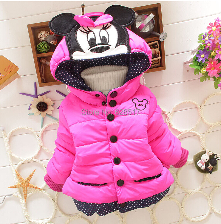 High quality Children s Coat 2014 New Design Girls Minnie Coats Winter Warm Jacket Outerwear for