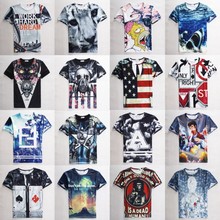Amy 2015 summer Fashion t shirt Men Women Interesting personality print short sleeve casual 3d