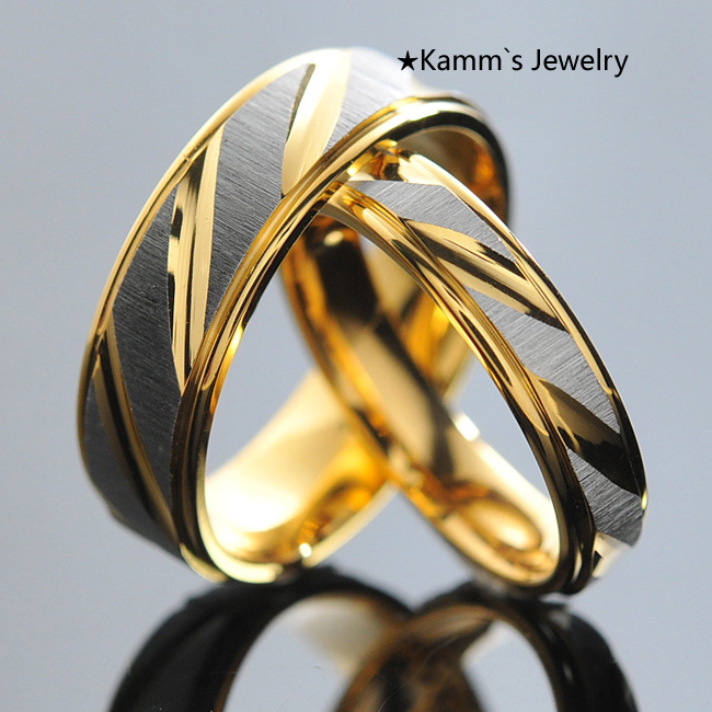 1 Piece Stainless Steel Couples Rings for Men Women Gold Wedding Bands Engagement Anniversary Lovers his