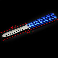 Blue High Quality Practice Metal Butterfly Steel Trainer Dull Knife Sport Exercise Tool